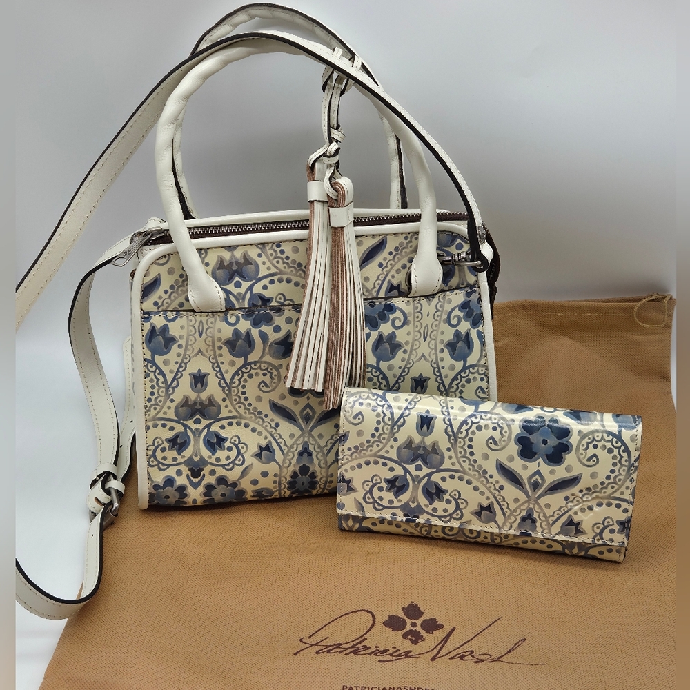 Rare Like New Patricia Nash Small Leather Paris Satchel Crossbody Terresa Wallet - Picture 3 of 16